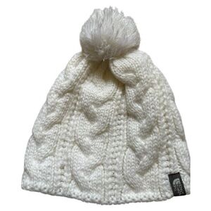 The north face White Knit Pom-Pom Beanie for kids unisex
